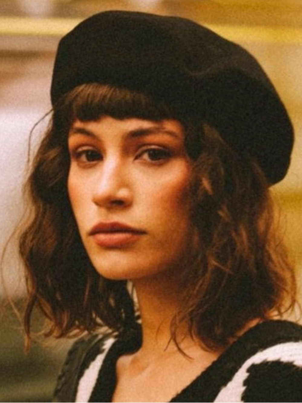 Divided Black Beret - Women Accessories